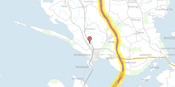 Trafikstøjkort på Engvej 18, 4760 Vordingborg