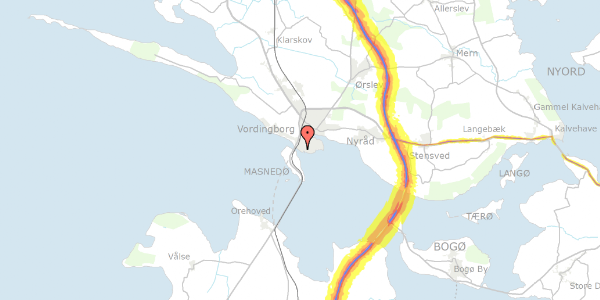 Trafikstøjkort på Femøvej 2, 1. 3, 4760 Vordingborg