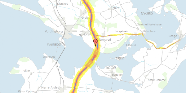 Trafikstøjkort på Figenvej 16, 4760 Vordingborg