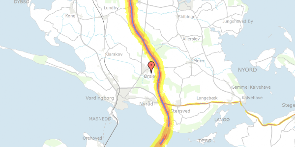 Trafikstøjkort på Fiskebækgårdsvej 138, 4760 Vordingborg