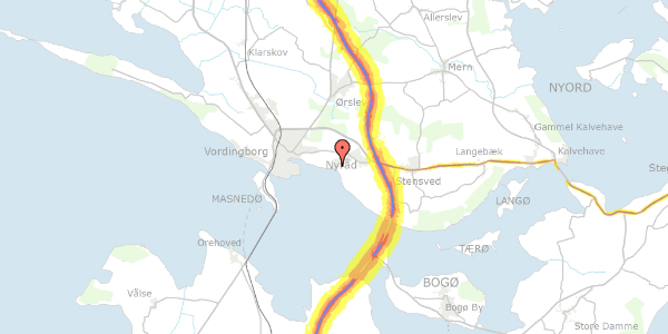 Trafikstøjkort på Florke Strandvej 13, 4760 Vordingborg