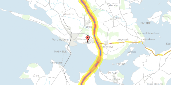 Trafikstøjkort på Florkevej 5, 4760 Vordingborg