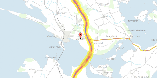 Trafikstøjkort på Florkevej 27, 4760 Vordingborg