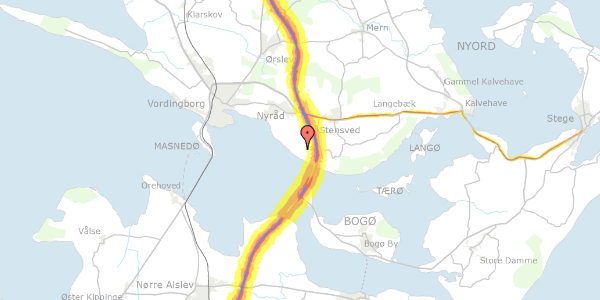 Trafikstøjkort på Frugthaven 42, 4760 Vordingborg