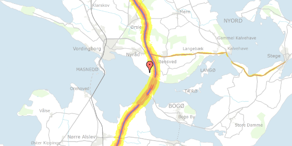 Trafikstøjkort på Frugthaven 58, 4760 Vordingborg