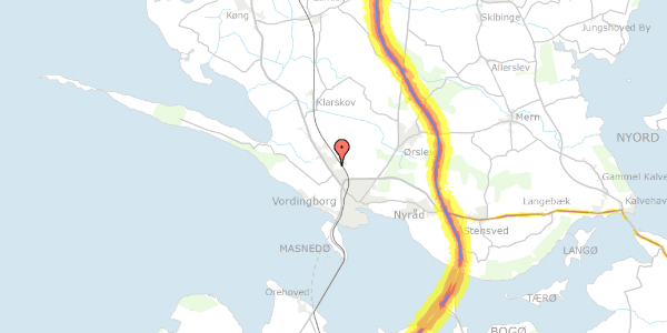 Trafikstøjkort på Gammelsøvej 41, 4760 Vordingborg