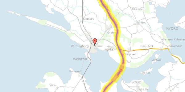 Trafikstøjkort på Goldschmidtsvej 26, st. , 4760 Vordingborg