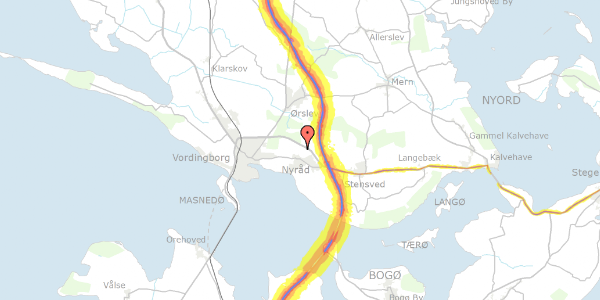 Trafikstøjkort på Græsbjergvej 44, 4760 Vordingborg