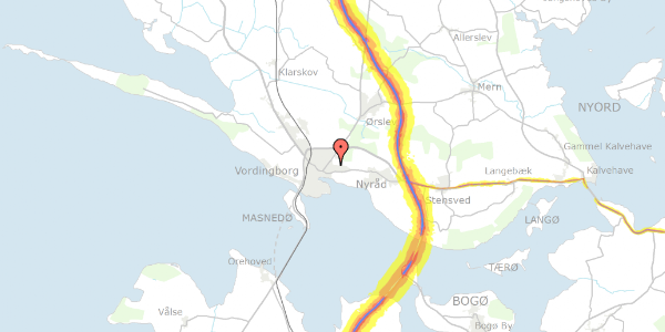 Trafikstøjkort på Hammerichsvej 30, 4760 Vordingborg