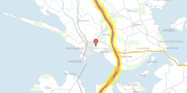 Trafikstøjkort på Hammerichsvej 38, 4760 Vordingborg