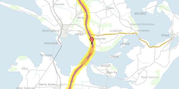 Trafikstøjkort på Hjaletvej 19, 4760 Vordingborg