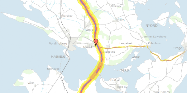 Trafikstøjkort på Hjortholmsvej 2, 4760 Vordingborg