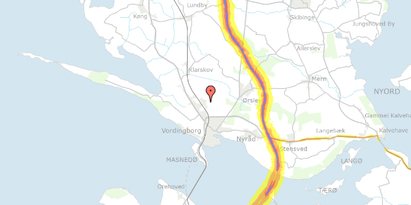 Trafikstøjkort på Kastrupvej 11, 4760 Vordingborg