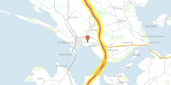 Trafikstøjkort på Keidamsvej 38, 4760 Vordingborg