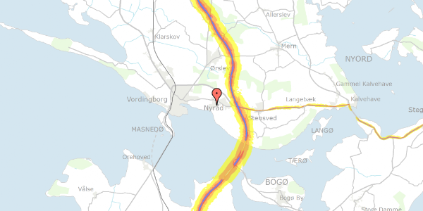 Trafikstøjkort på Kløften 14, 4760 Vordingborg