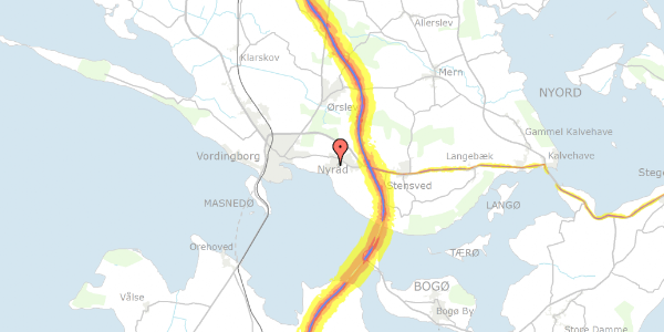 Trafikstøjkort på Kløften 25, 4760 Vordingborg