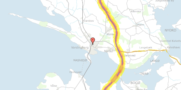 Trafikstøjkort på Kuskevej 16, 4760 Vordingborg