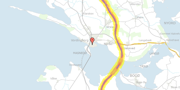 Trafikstøjkort på Købmagergade 23, 4760 Vordingborg