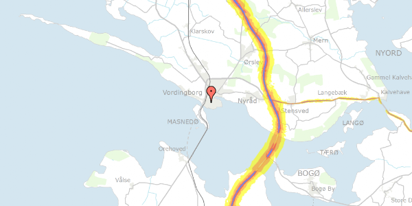 Trafikstøjkort på Købmagergade 27E, 4760 Vordingborg