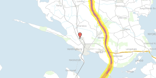 Trafikstøjkort på Langedvej 13, 4760 Vordingborg