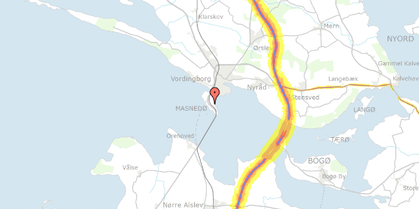 Trafikstøjkort på Maagevej 36, 4760 Vordingborg