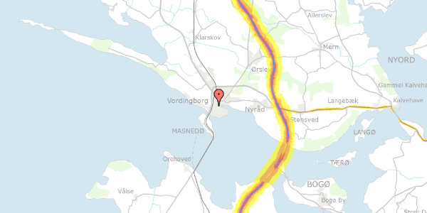 Trafikstøjkort på Marienbergvej 67, st. th, 4760 Vordingborg