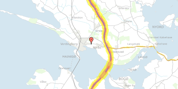 Trafikstøjkort på Marienlyst 5, 4760 Vordingborg