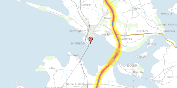 Trafikstøjkort på Masnedøvej 26D, 4760 Vordingborg