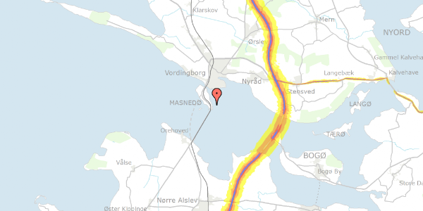 Trafikstøjkort på Masnedøvej 30C, 4760 Vordingborg