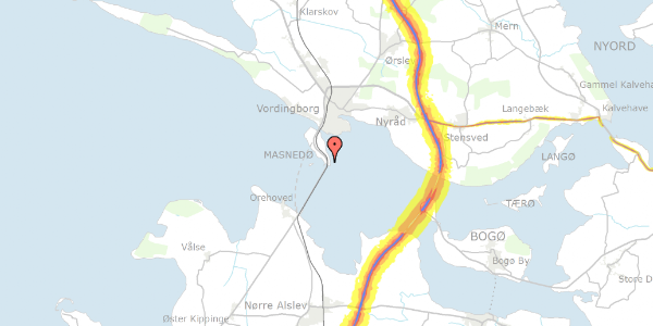 Trafikstøjkort på Masnedøvej 64, 4760 Vordingborg