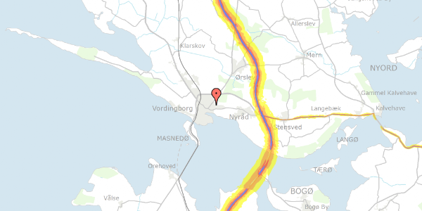 Trafikstøjkort på Mølleparken 21, 4760 Vordingborg