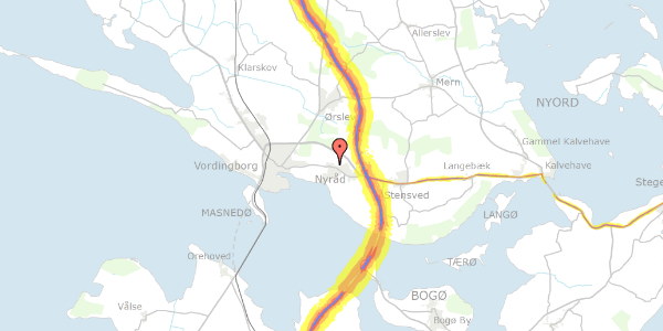 Trafikstøjkort på Nymarksvej 5, 4760 Vordingborg