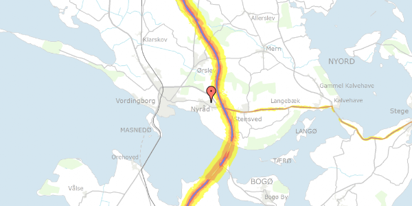 Trafikstøjkort på Nyraad Hovedgade 75, 4760 Vordingborg