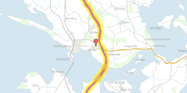 Trafikstøjkort på Nyraad Skovstræde 1, st. , 4760 Vordingborg