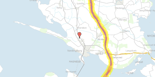 Trafikstøjkort på Næstvedvej 119, 4760 Vordingborg