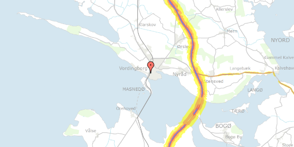 Trafikstøjkort på Orevej 33C, . 7, 4760 Vordingborg