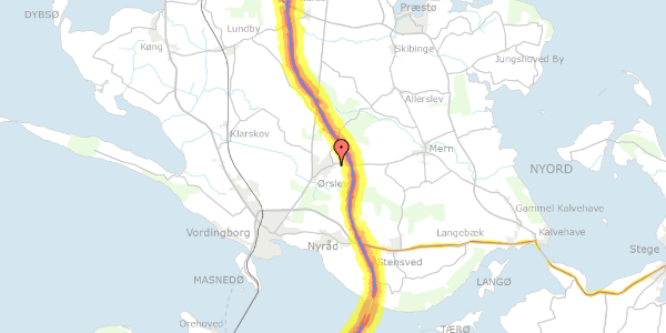 Trafikstøjkort på Rynkebjerg 6, 4760 Vordingborg