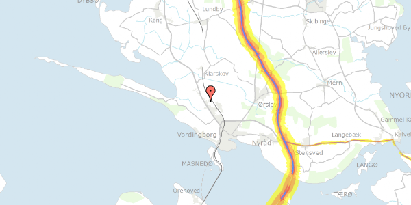 Trafikstøjkort på Sct.Clemensvej 12A, 4760 Vordingborg