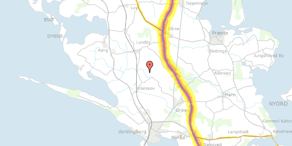 Trafikstøjkort på Svinningevej 38, 4760 Vordingborg