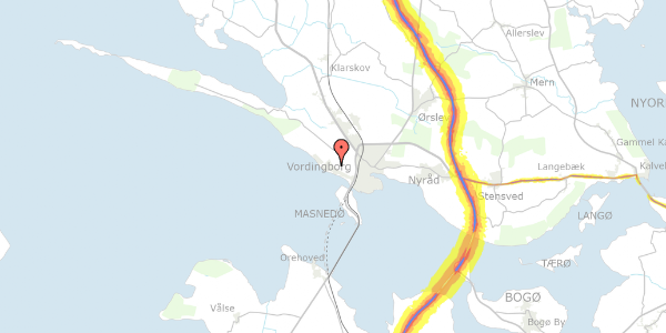 Trafikstøjkort på Søndermarksvej 19, 4760 Vordingborg