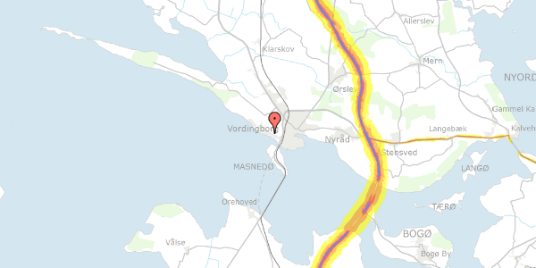 Trafikstøjkort på Tangstien 7, 4760 Vordingborg