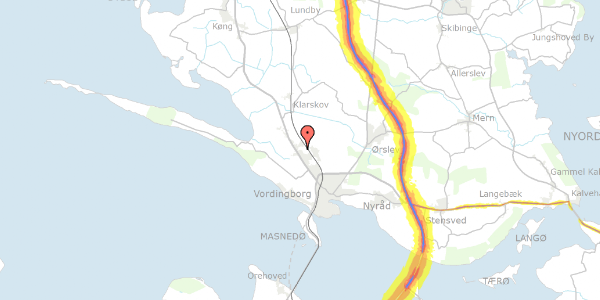 Trafikstøjkort på Troldeparken 23, 4760 Vordingborg