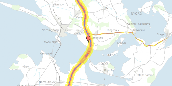 Trafikstøjkort på Tyttebærvej 3, 4760 Vordingborg