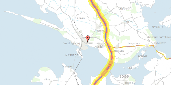 Trafikstøjkort på Valdalsparken 7, 1. th, 4760 Vordingborg