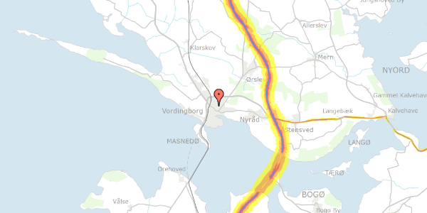 Trafikstøjkort på Valdemarsgade 25, 4760 Vordingborg