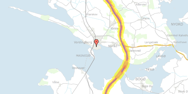 Trafikstøjkort på Volmersgade 32, 4760 Vordingborg