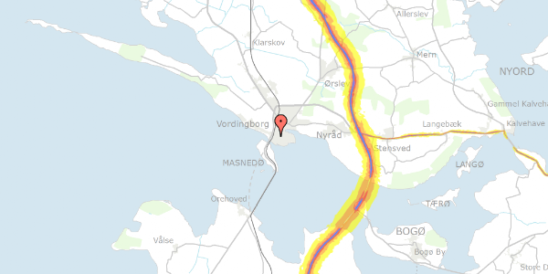 Trafikstøjkort på Volmersgade 42, 4760 Vordingborg