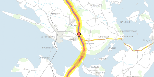 Trafikstøjkort på Ålevænget 1, 4760 Vordingborg