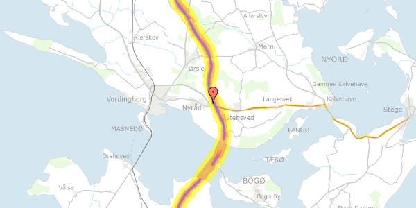 Trafikstøjkort på Ålevænget 26, 4760 Vordingborg