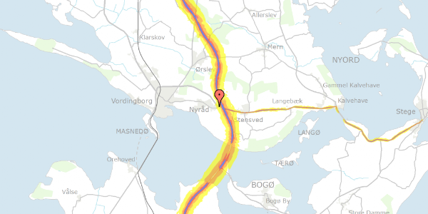 Trafikstøjkort på Ålevænget 45, 4760 Vordingborg